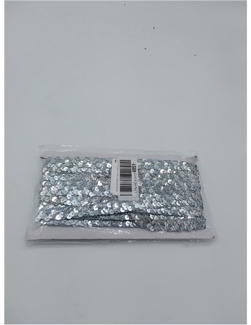 SUPERFINDINGS Cinta de Lentejuelas Plateadas de 14.22 yarda(13m) con Purpurina para Coser Trenza de Encaje Cinta Metálica Brilla