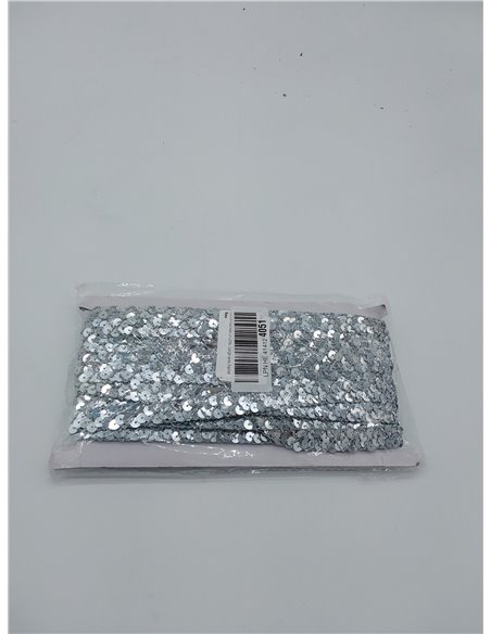 SUPERFINDINGS Cinta de Lentejuelas Plateadas de 14.22 yarda(13m) con Purpurina para Coser Trenza de Encaje Cinta Metálica Brilla