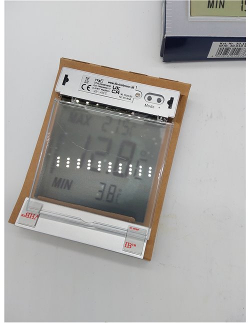 Termómetro de ventana digital TFA Dostmann Vision, 30.1025, pantalla grande con temperatura exterior, L 97 x An 22 x Al 105 mm  