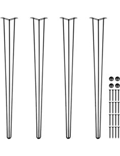 Happybuy Patas para Mesas de Acero al Carbono, Conjunto de Patas de Mesa Altura de Pata 41-102 cm, Patas para Muebles con 4 Pies