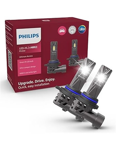 Philips Ultinon Access LED lámpara para faros de coche (HIR2), ultra-compact direct-fit, +80%, 6.000K, set de 2       