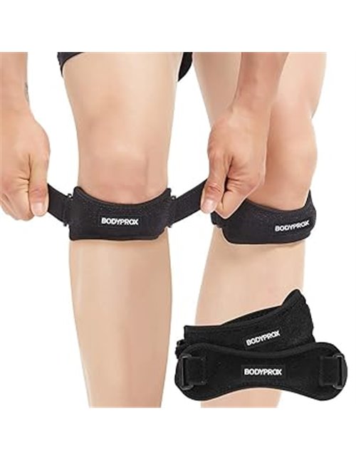 Bodyprox Correa de sujeción para el tendón rotuliano (2 unidades), alivio del dolor de tendinitis, para senderismo, fútbol, balo