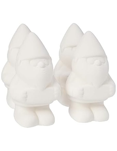Gnomos de cerámica Baker Ross (paquete de 4) para que los niños decoren. Artes y manualidades       