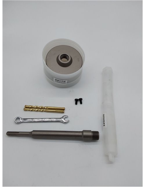 Juego de brocas SDS Plus de 105 mm, rosca M22 SDS Plus, adaptador de 220 mm y broca de centrado de 8 x 110 mm, para mampostería,