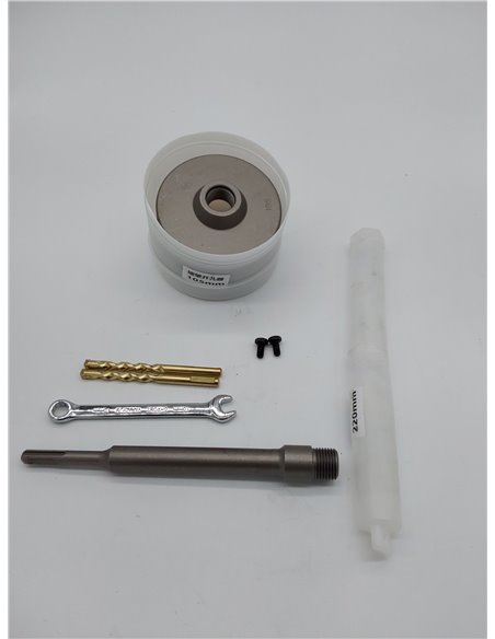 Juego de brocas SDS Plus de 105 mm, rosca M22 SDS Plus, adaptador de 220 mm y broca de centrado de 8 x 110 mm, para mampostería,