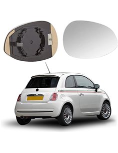 Cristal de Espejo Reemplazar para Fiat 500 Hatchback/500 C, Retrovisor Exterior Ajustable Adecuado Reemplazar para Fiat Punto Gr