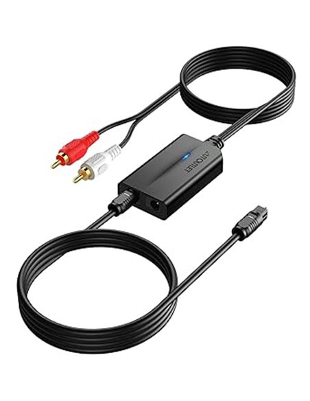 AUTOUTLET 192kHz Conversor Audio Digital Analóg SPDIF a RCA Convertidor de Audio Digital a Analógico conector RCA Macho       