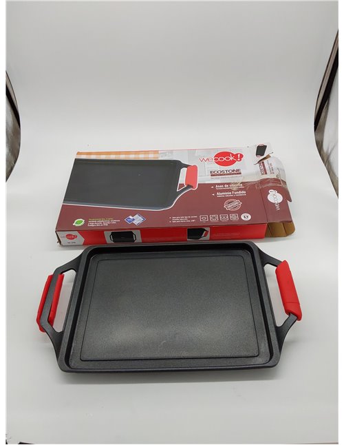 WECOOK! Bandeja de Asar 43 X 25cm, Aluminio, Asas de Silicona, Vitrocerámica, Gas, Horno       