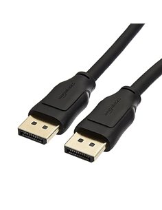 Amazon Basics Cable DisplayPort 8K a DisplayPort 1.4 con resolución de vídeo 4K 120 Hz y 8K 60 Hz y compatibilidad con HDR, 0.9 
