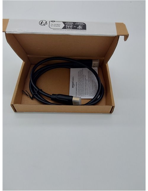 Amazon Basics Cable DisplayPort 8K a DisplayPort 1.4 con resolución de vídeo 4K 120 Hz y 8K 60 Hz y compatibilidad con HDR, 0.9 