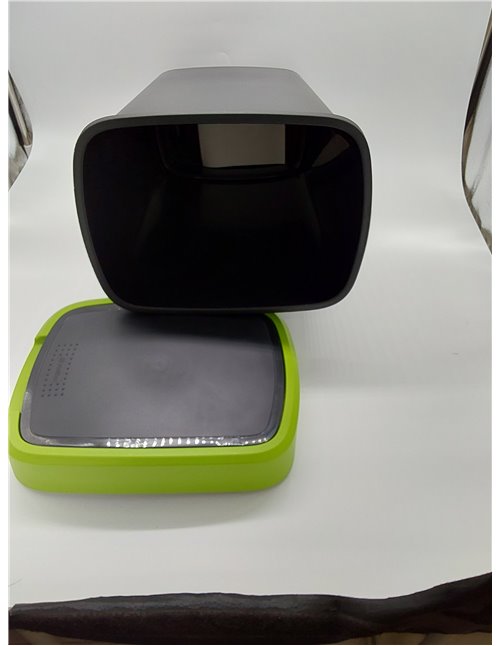 Rotho Salsa Papelera 25l con tapa, Plástico (PP) sin BPA, verde, 25l (33.3 x 25.2 x 47.6 cm)       