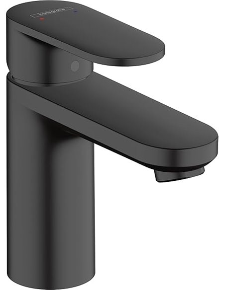 hansgrohe Vernis Blend Grifo monomando de lavabo 100, sin vaciador automático, negro mate, 71580670       