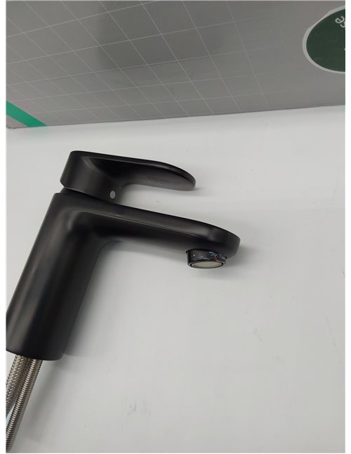 hansgrohe Vernis Blend Grifo monomando de lavabo 100, sin vaciador automático, negro mate, 71580670       