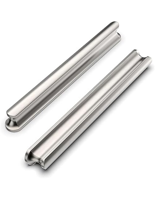 9BUILD 10 Piezas Níquel Cepillado Tiradores Cocina Distancia del Agujero 128mm Tiradores Armarios Tiradores Cajones Baño Dormito