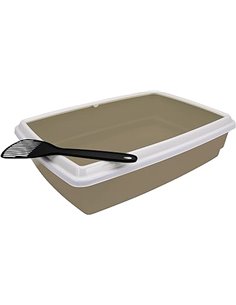 Aimé | Caja de Arena para Gatos | Arena Gatos Con Borde y Pala | Arenero Gato Facil de Limpiar | Caja Higiénica Fácil de Limpiar
