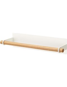 YAMAZAKI Tosca Soporte magnético para Toallas de Papel, Metal, aleación y Acero y Madera, Blanc, Talla única       