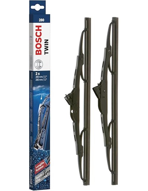 Escobilla limpiaparabrisas Bosch Twin 280, Longitud: 280mm/280mm – 1 juego para el parabrisas (frontal)       