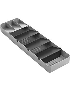Metaltex Organizador de Cubiertos, Gris Y Negro, 40-49 cm       
