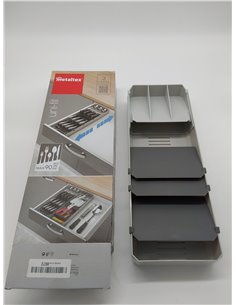 Metaltex Organizador de Cubiertos, Gris Y Negro, 40-49 cm        2