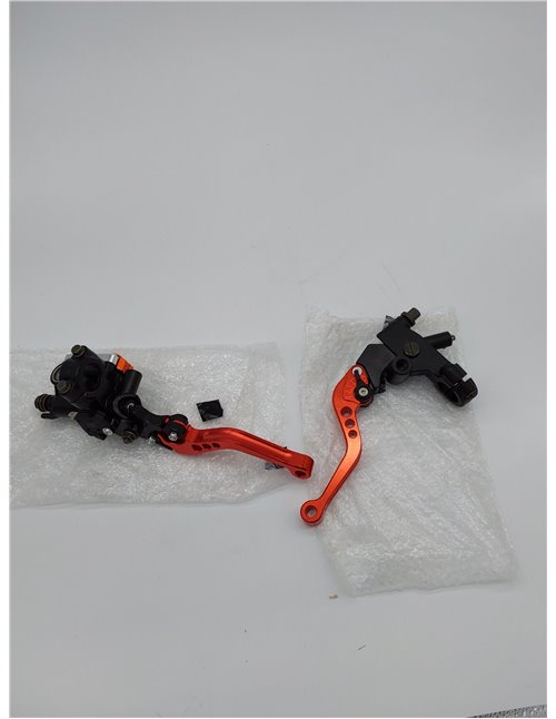 1 par de Palanca de freno y embrague ajustable, 7/8 "Palancas del depósito del cilindro maestro del embrague del freno de la mot