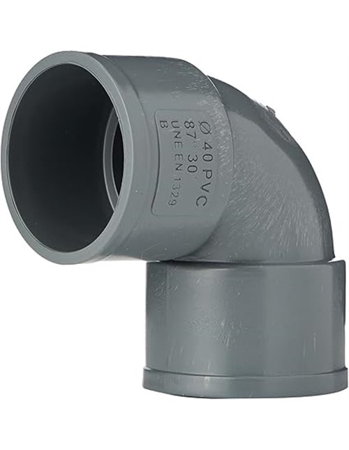 Anzapack 855552X - Codo Pvc Hembra-Hembra 87º 40 Mm.       