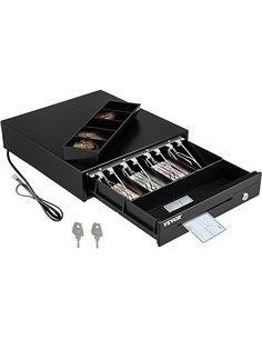 VEVOR Cajón de Efectivo Tipo de Accionamiento 13" Cajón Portamonedas 12V Caja Registradora de Punto de Venta 33,6 x 36,8 x 8 cm 