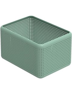 Rotho Madei Caja de almacenamiento 13l, Plástico (PP reciclado) sin BPA, verde, 13l (32.6 x 23.8 x 18.8 cm)       