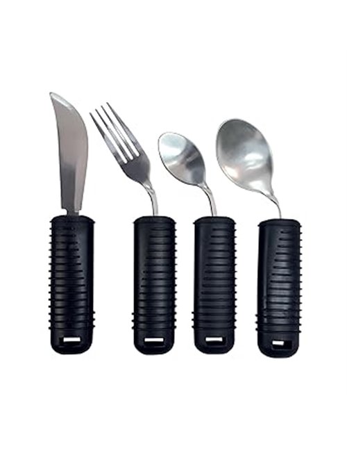 GIMA Juego de 4 cubiertos moldeables en acero inoxidable (cuchillo, tenedor, cuchara y cucharilla), 28921       