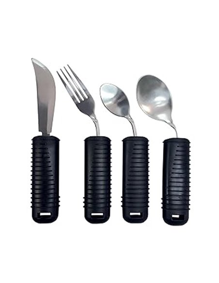 GIMA Juego de 4 cubiertos moldeables en acero inoxidable (cuchillo, tenedor, cuchara y cucharilla), 28921       