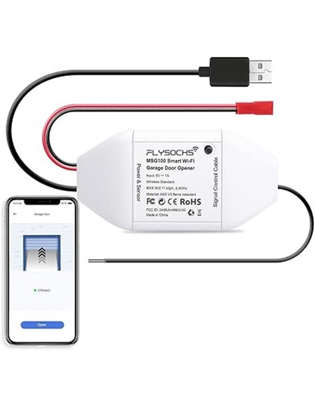Puerta de Garaje Inteligente Control Remoto Inalámbrico, Compatible con Alexa, Google Assistant, no Requiere Hub       