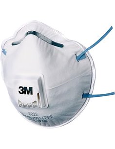 3M Mascarilla 8822 FFP2 NR D C/Valvula, Multicolor, 10 Unidad (Paquete de 1)