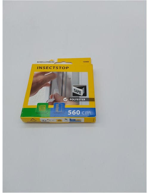 Schellenberg 10400 Cinta de fijación para mosquitera de poliéster, semitransparente, 5,6 m       