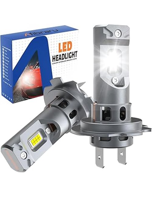 Afibraru H7 LED Bombillas, 22000LM 600% lámpara para Faros de Coche, 6000K Luces Blanca Fría, 1:1 Diseño Lámparas LED H7 Canbus 
