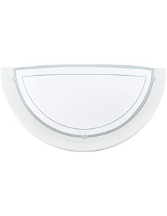 Eglo Lámpara de pared Planet 1, lámpara led de interior de acero y cristal, lámpara de salón en blanco y transparente, lámpara d
