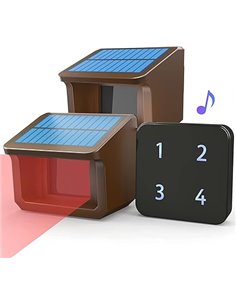 HTZSAFE,Alarma de entrada solar de 1/2 milla, rango de sensor de hasta 70 pies de ancho, sistema de alerta de seguridad, kit de 