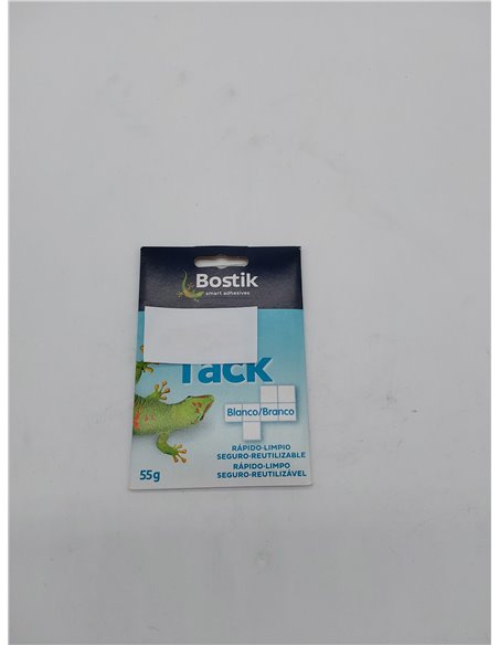 BOSTIK Blu Tack Blanco, Masilla Adhesiva Cuarteada, Moldeable y Reutilizable, Fijación de Todo Tipo de Objetos, Limpia, Segura y
