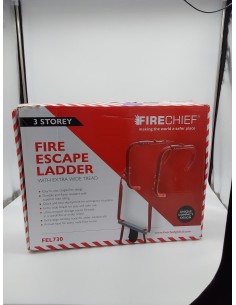 Firechief FEL730 Escalera plegable de 3 pisos con peldaños extra anchos 2