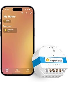 Meross Interruptor Inteligente WiFi, Interruptor de Luz Inteligente, Mini Interruptor de Pared, Control por Voz, Compatible con 