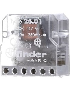 Finder 260182300000- Telerruptor/interruptor Automático unipolar encastrable 1 NA - CA (50Hz) - 230 V, Transparente,