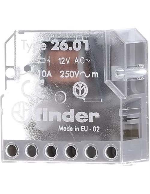 Finder 260182300000- Telerruptor/interruptor Automático unipolar encastrable 1 NA - CA (50Hz) - 230 V, Transparente,