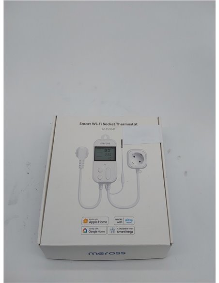 Meross Inteligente Enchufe de Digital Termostato con Sonda, 2,4GHz WiFi Controlador de Temperatura Enchufe con Termostato 16A 38
