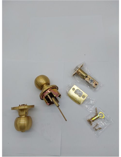Amig - Juego de pomos tipo bola, Sistema de Emergencia Exterior y Condena Interior, Picaporte de entrada 60/70 mm, Canto cuadrad