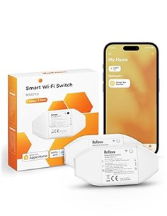 Interruptor Inteligente Funciona con HomeKit Siri, Alexa, Google Home, Refoss Smart Switch con Control de Voz y Temporizador, In