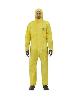 Ansell AlphaTec 2300 Model 132, Mono de Trabajo Desechable, Protección Quimica Tipo 3/4/5, Traje Integral y Impermeable, Segurid