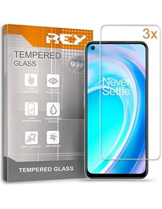 REY 3X Protector Pantalla para ONEPLUS Nord CE 2 5G, Cristal Vidrio Templado Premium       