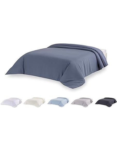 Todocama – Funda nórdica de Microfibra para edredón de Tacto Extra Suave. (Azul grisáceo - Cama 105/120-180x220cm).       