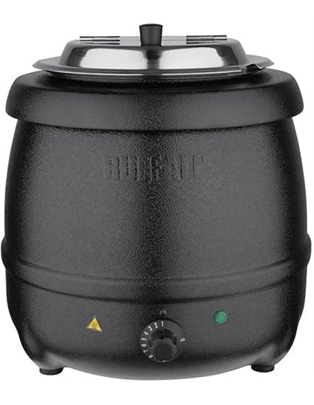 Buffalo Sopa Hervidor, 10 Litro, Negro       