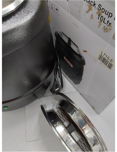 Buffalo Sopa Hervidor, 10 Litro, Negro       