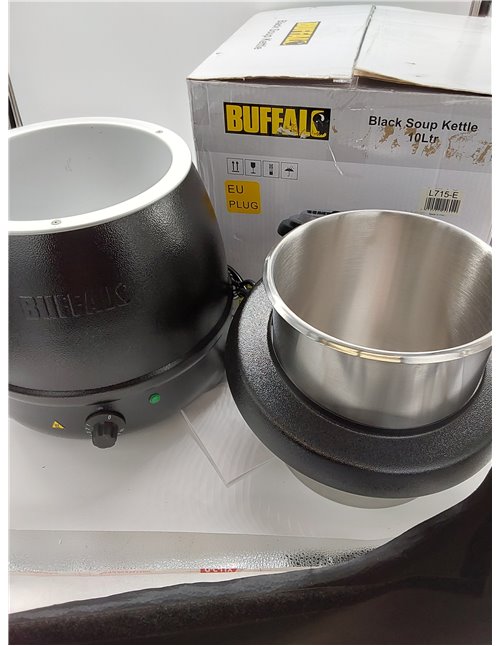 Buffalo Sopa Hervidor, 10 Litro, Negro       