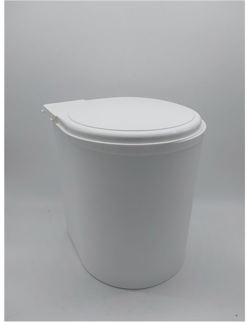 Menage and Confort 00048 Cubo de basura redondo y giratorio, Para armario de cocina, 13L, Blanco, 35.5 x 27.7 x 27.7 cm       